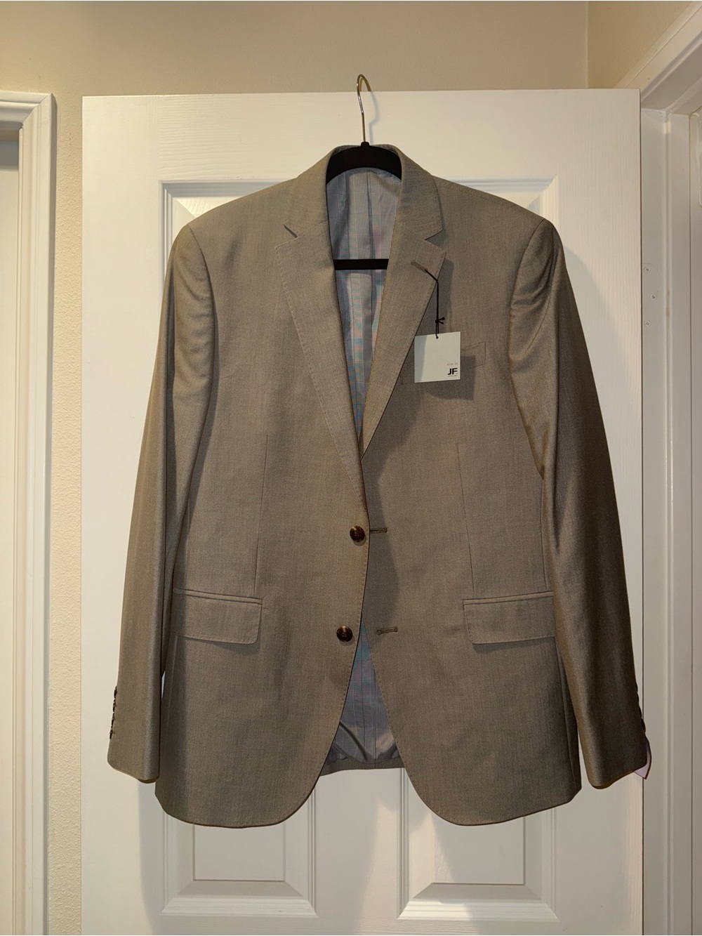 JF J.Ferrar Light Beige Men's Sport Coat Blazer - Picture 2 of 7